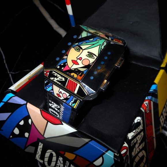 The One Britto Binary Watch Rare Collector Retired HAND SIGNED by Romero Britto - Picture 2 of 8